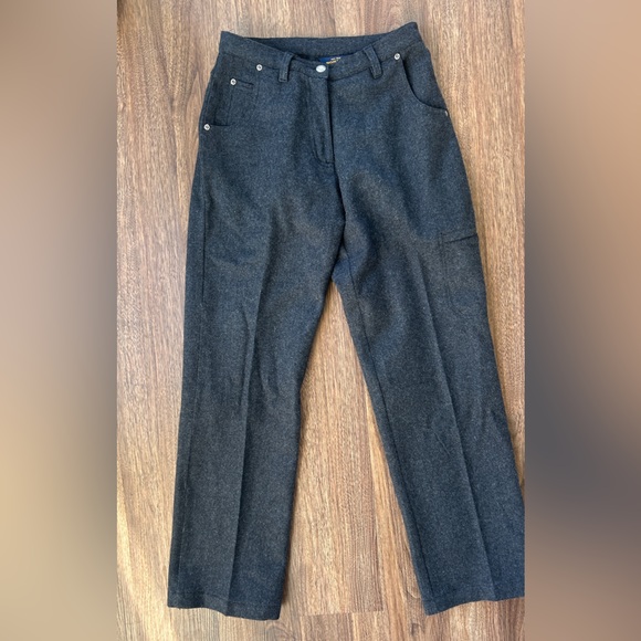 WOOLRICH High Rise Wool Straight Leg Trousers Heritage Minimalist Dress Pants 6 - Picture 3 of 14